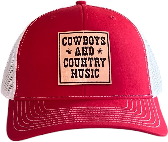 Cowboys and Country Music Red Trucker Hat