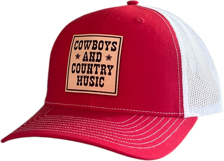 Cowboys and Country Music Red Trucker Hat