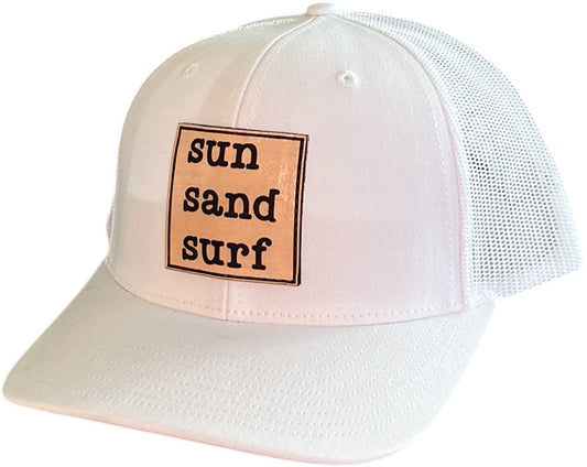 Sun Sand Surf Adult White Trucker Hat