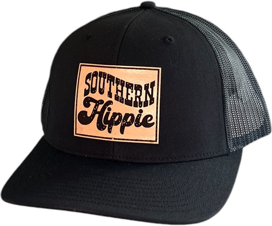 Black/Tan Southern Hippie Trucker Hat