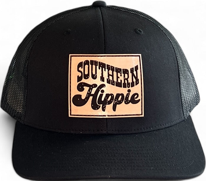 Black/Tan Southern Hippie Trucker Hat