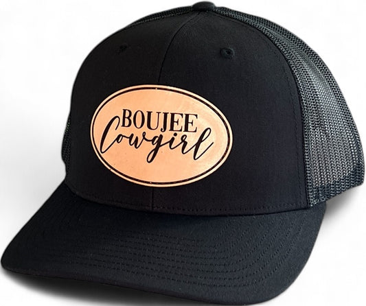 Black/Tan Boujee Cowgirl Trucker Hat