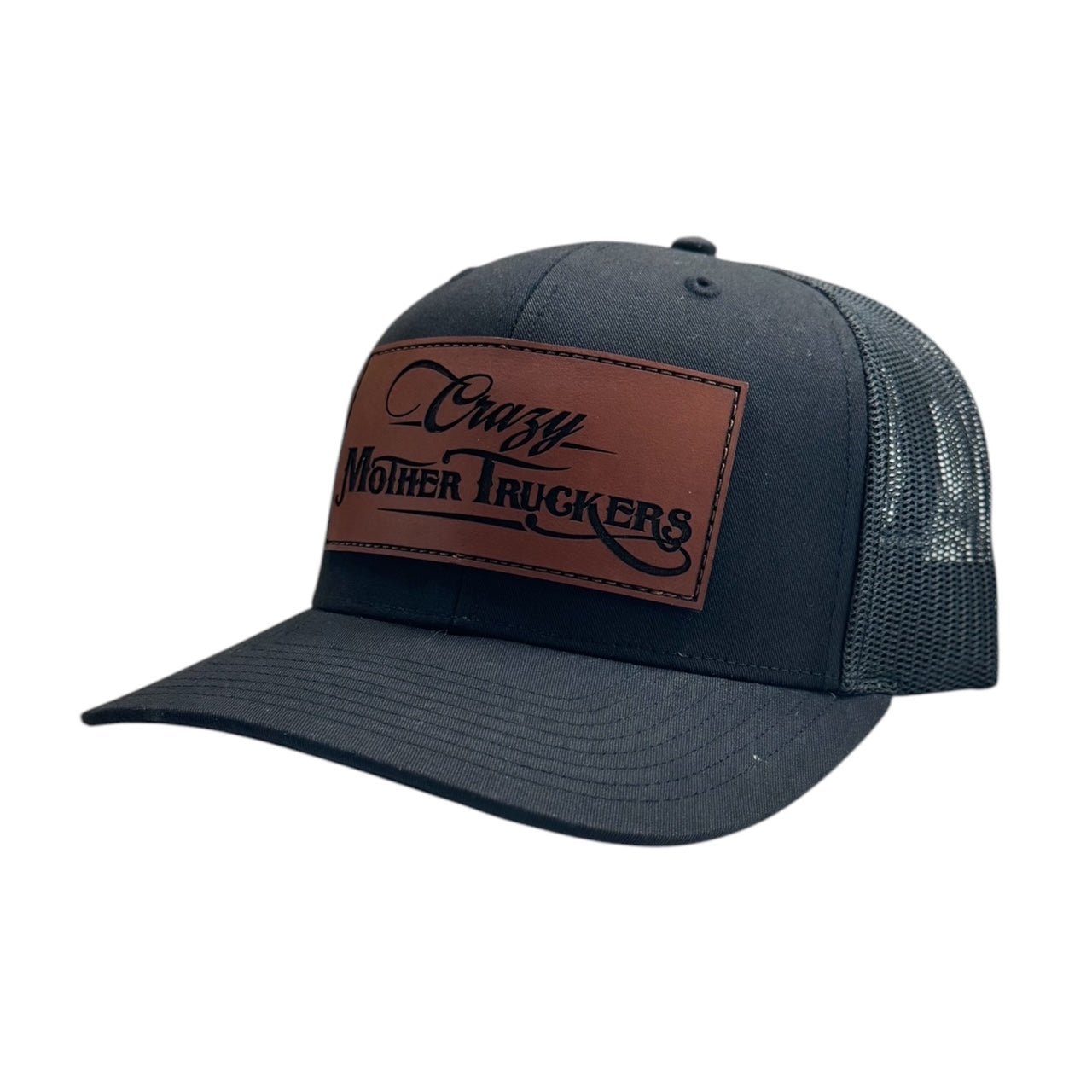 Crazy Mother Truckers Classic Logo Black Trucker Hat