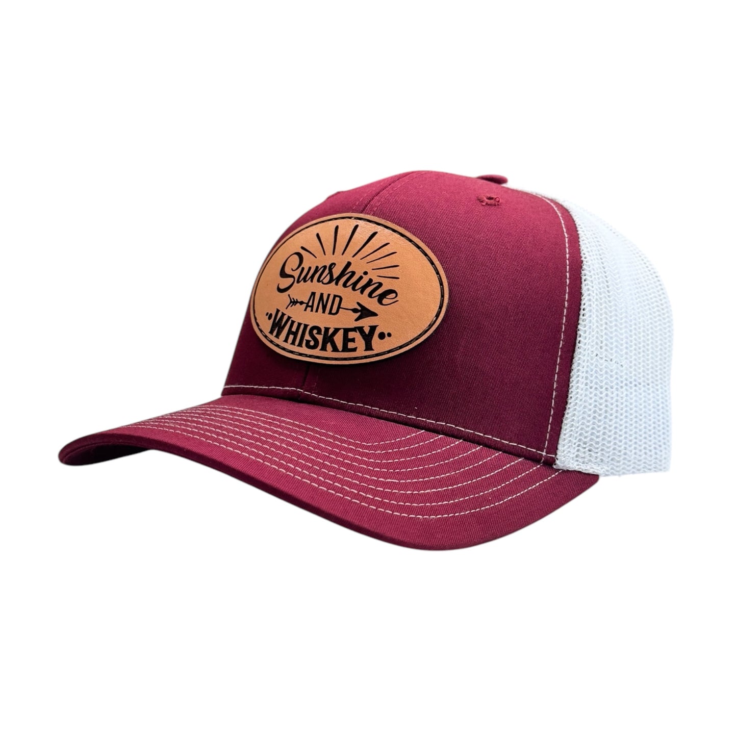 Sunshine and Whiskey Maroon Trucker Hat