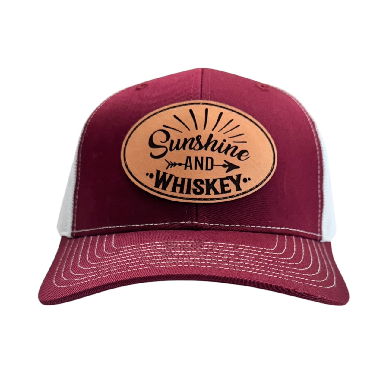 Sunshine and Whiskey Maroon Trucker Hat