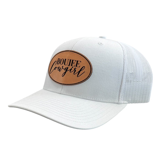 Boujee Cowgirl White Trucker Hat