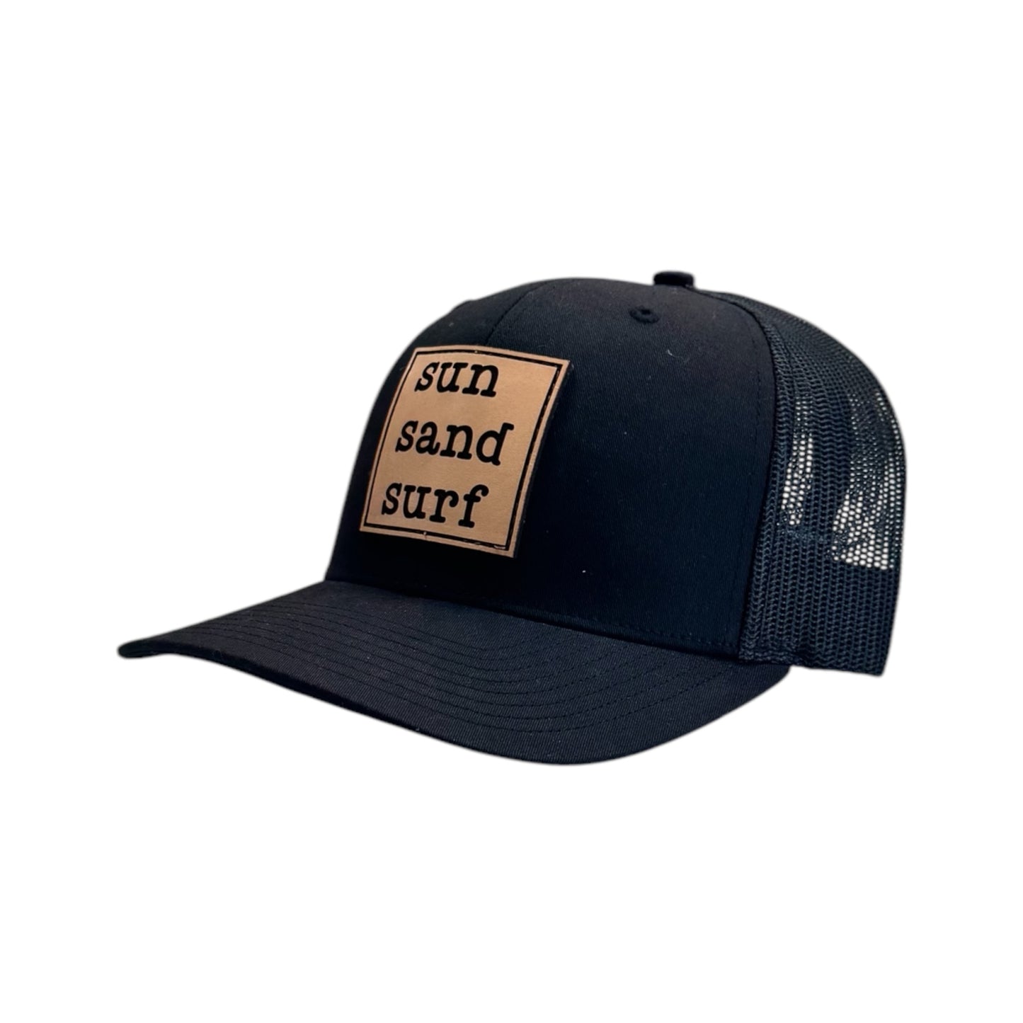 Sun Sand Surf Adult Black Trucker Hat