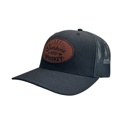 Sunshine and Whiskey Black Trucker Hat