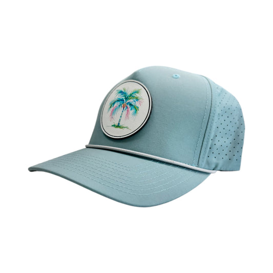 Colored Palm Tree Aqua Sport Cap